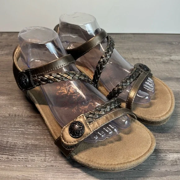 Aetrex Jillian Bronze Comfort Sandals Womens size 9 $135 IMMACULATE - Picture 6 of 13